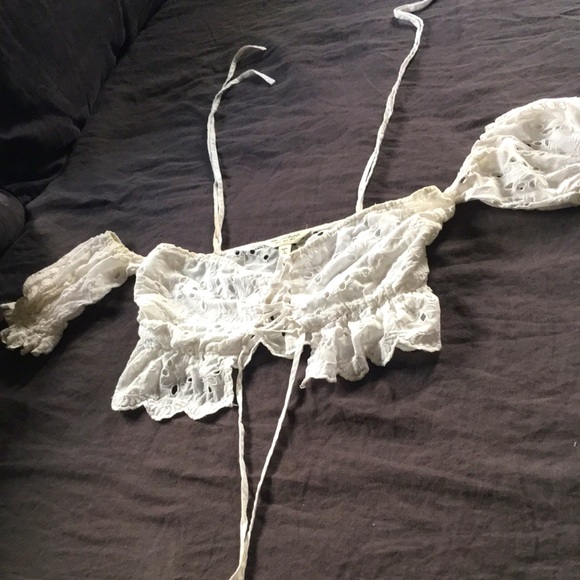 Miss Selfridge Tops - Miss Selfridge broiderie bardot beach top